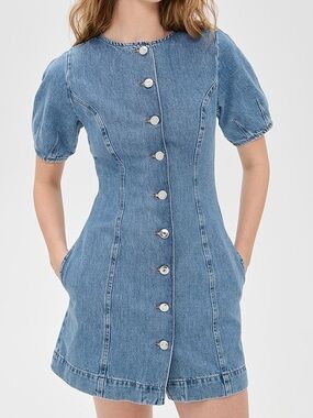 aligne luella sleeveless denim mini dress Aligne | Dresses | Aligne Luella Denim Mini Dress Anthropologie Blue  Sleeveless Shift Utility Us 2